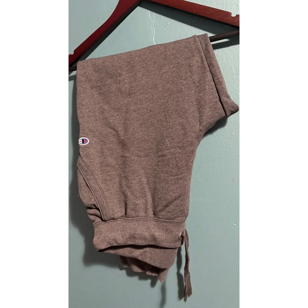 Champion Mens Jogger Sweatpants Heather Charcoal Grey Script Logo Size Large